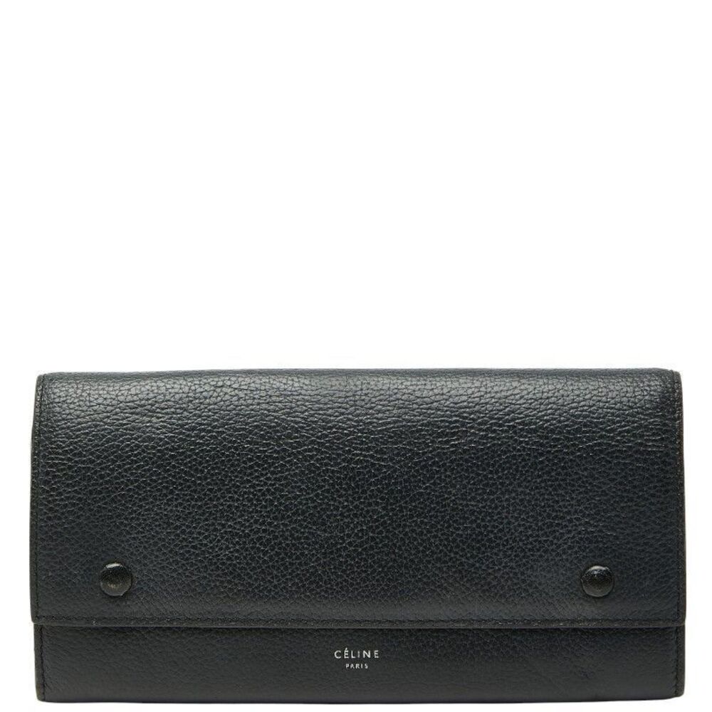 Celine Large Flap Multifunction Black Leather Wom… - image 1
